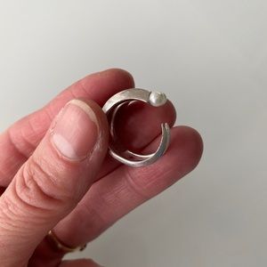 Silver pearl Jenny Bird adjustable ring